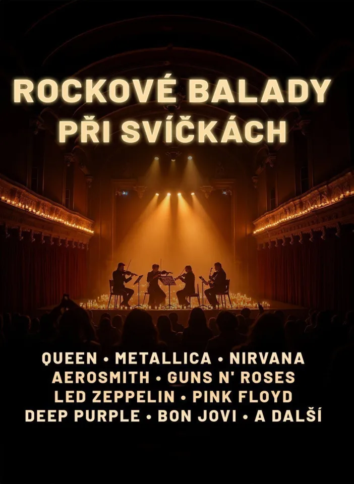 Plakát akce ROCKOVÉ BALADY PŘI SVÍČKÁCH