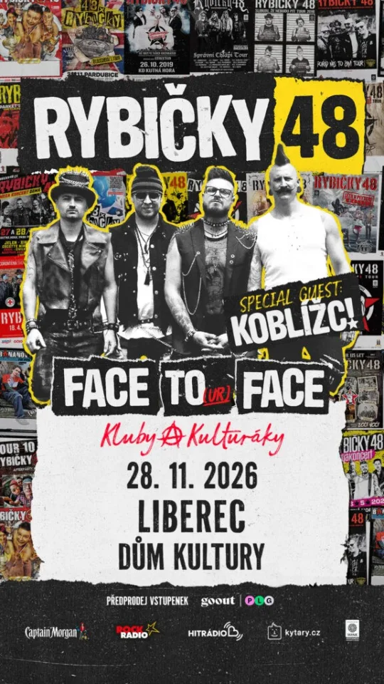 Plakát akce FACE TOur FACE: Rybičky 48 + host: Koblížci